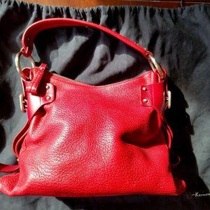 Kenneth Cole Pebbled leather dark red tote bag